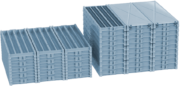 Stack of Discoverer Series 2 Recycled Plastic Core Trays