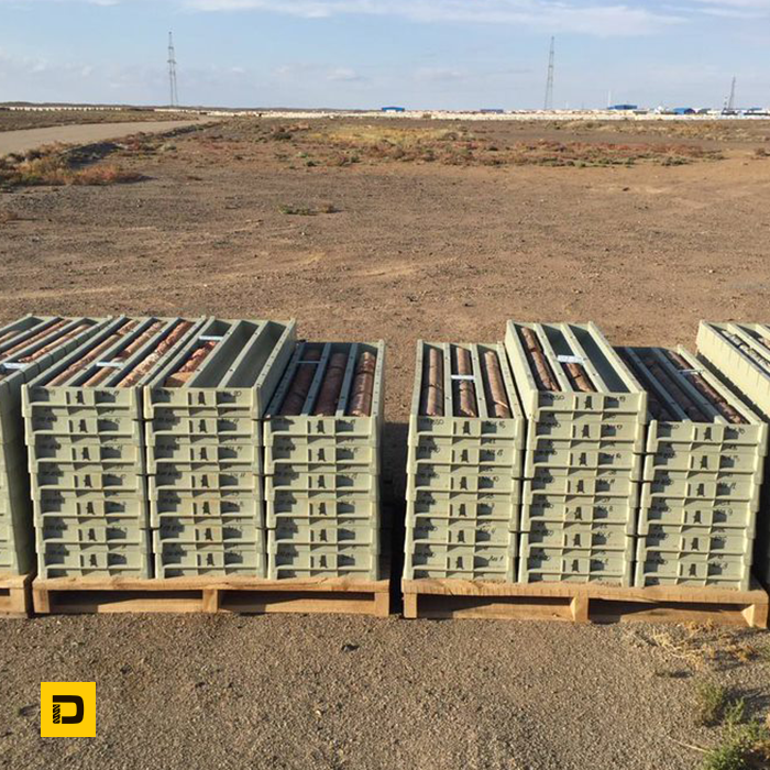 Plastic core trays stored outdoors