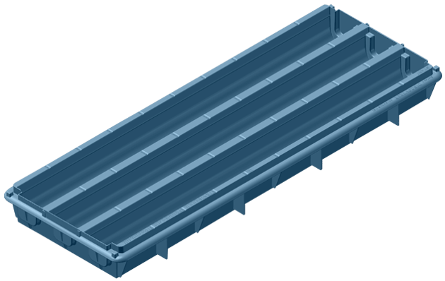 Discoverer S4 Recycled Plastic Core Tray - PQ 3-Channel 633 x 400