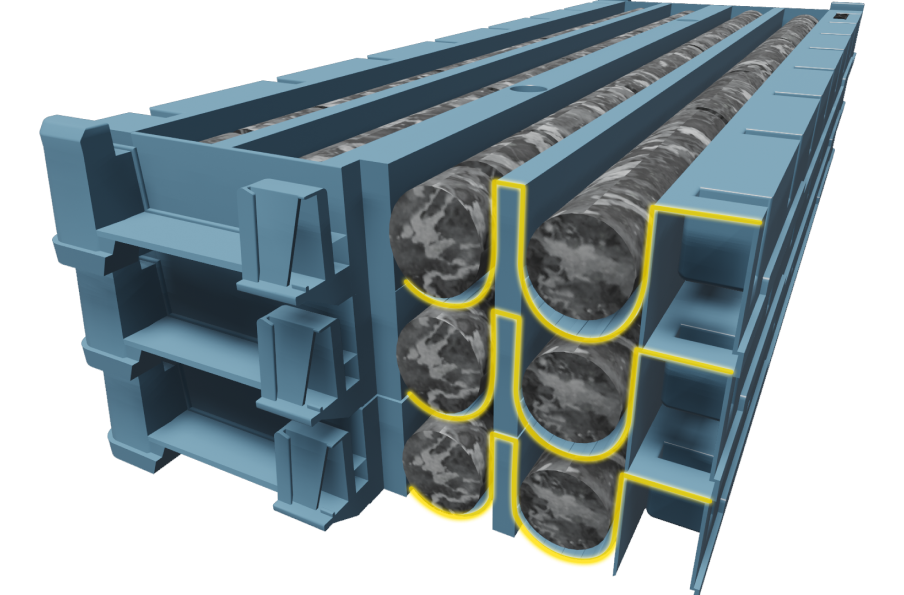 Stacked Discoverer® Series 2 Recycled Plastic Core Trays